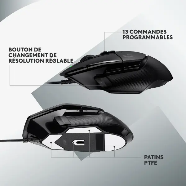 Logitech G G502X Noir | Prix Maroc - Vue 6