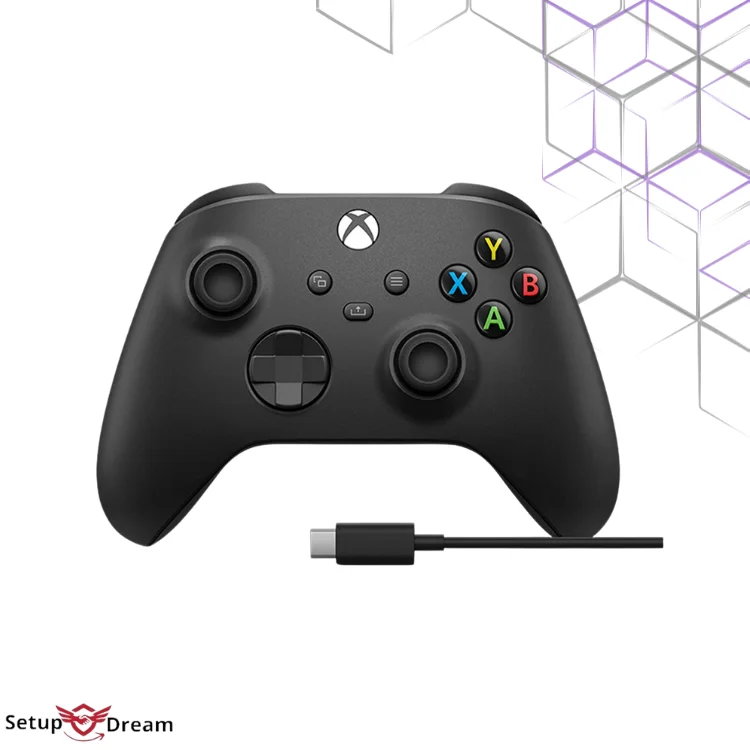 Manette Xbox sans fil Carbon Noir avec Câble USB-C pour PC, Xbox Series X/S/One